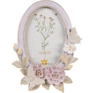 Clayre & Eef 2F1102 Cornice ovale viola beige 16x3x20...