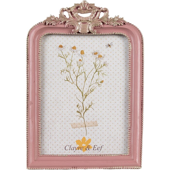 Clayre & Eef 2F1103 Portafoto Rosa Argento 13x2x20 cm 10x15 cm