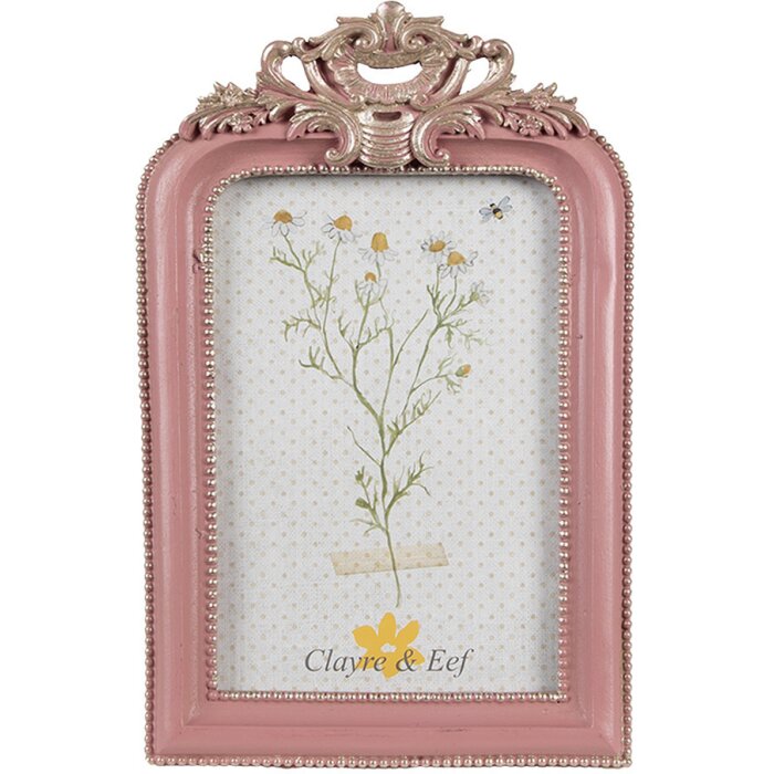 Clayre & Eef 2F1104 Portafoto Rosa Argento 16x2x23 cm 13x18 cm