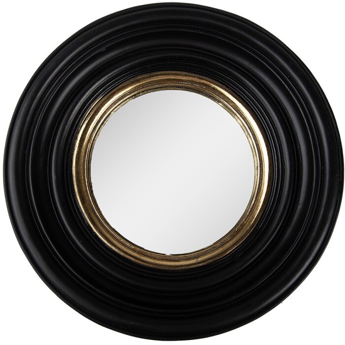 Clayre & Eef 62S301 Specchio da parete Oro Nero Ø 25x4 cm Retro Vintage