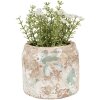 Clayre & Eef 6TE0539S Vaso da fiori Terracotta Beige Verde Ø 11x9 cm