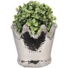 Clayre & Eef 6TE0540M Vaso da fiori in terracotta argento Ø 15x14 cm