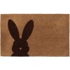Tappeto per porta Clayre & Eef RUBMC Motivo coniglio 75x45x1 cm Marrone