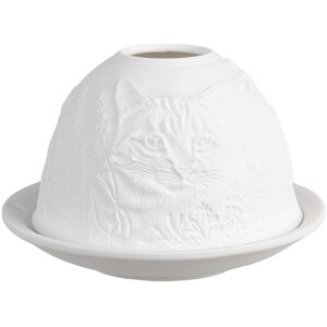 Clayre & Eef 6CE1807 Portacandele Gatto Ø 12x8...