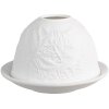 Clayre & Eef 6CE1807 Portacandele Gatto Ø 12x8 cm Bianco