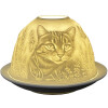 Clayre & Eef 6CE1807 Portacandele Gatto Ø 12x8 cm Bianco