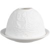 Clayre & Eef 6CE1808 Portacandele motivo gatto Ø 12x8 cm Bianco