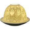 Clayre & Eef 6CE1808 Portacandele motivo gatto Ø 12x8 cm Bianco