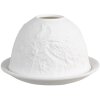 Clayre & Eef 6CE1809 Porta tealight Gatto in porcellana Ø 12x8 cm Bianco