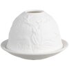 Clayre & Eef 6CE1812 Portacandele Ø 12x8 cm Porcellana bianca Design Cervo