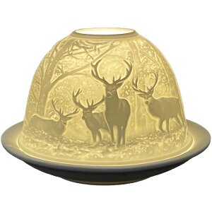 Clayre & Eef 6CE1818 Portacandele Cervo Ø 12x8...