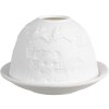 Clayre & Eef 6CE1820 Portacandele in porcellana bianca Ø 12x8 cm Natale