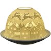 Clayre & Eef 6CE1820 Portacandele in porcellana bianca Ø 12x8 cm Natale