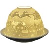 Clayre & Eef 6CE1820 Portacandele in porcellana bianca Ø 12x8 cm Natale