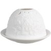 Clayre & Eef 6CE1823 Portacandele Inverno Ø 12x8 cm Bianco