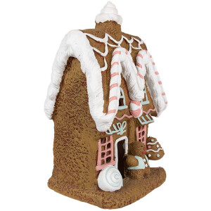 Clayre & Eef 6MG0054 Decorazione casa di pan di zenzero con LED 22x18x39 cm