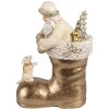 Clayre & Eef 6PR4167 Decorazione Babbo Natale in uno stivale dorato 12x7x16 cm