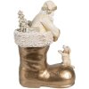 Clayre & Eef 6PR4167 Decorazione Babbo Natale in uno stivale dorato 12x7x16 cm