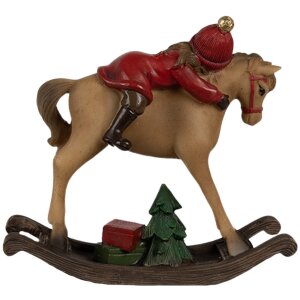 Clayre & Eef 6PR4181 Decorazione Bambino su cavallo a dondolo 11x4x10cm