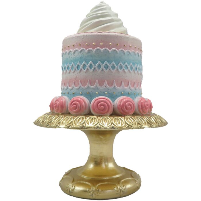 Clayre & Eef 6PR4221 Decorazione Torta Rosa Blu Ø 15x22 cm
