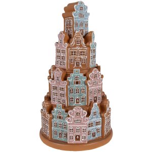 Clayre & Eef 6PR4350 Casetta decorativa con LED Ø 18x33 cm 3xAAA