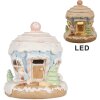 Clayre & Eef 6PR4354 Casetta decorativa con LED Ø12x14 cm 3xAAA