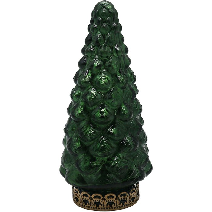 Clayre & Eef 6GL4575 Albero di Natale con LED Verde Ø 8x16 cm