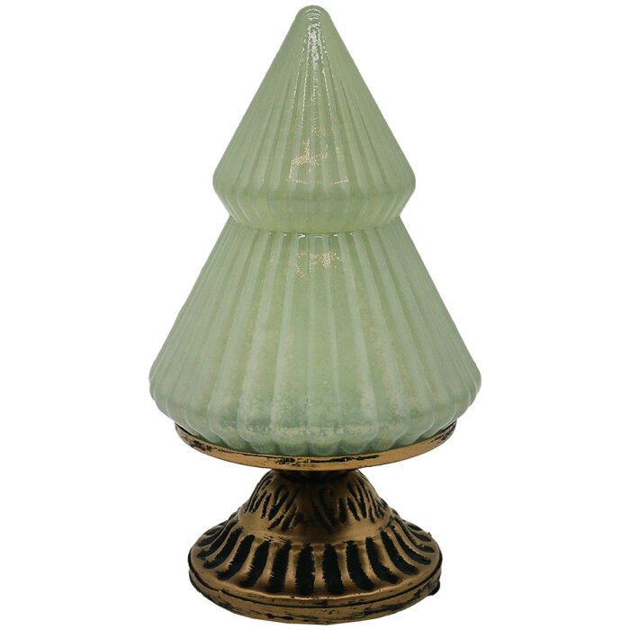Clayre & Eef 6GL4581 Albero di Natale con LED Verde Ø 10x18 cm