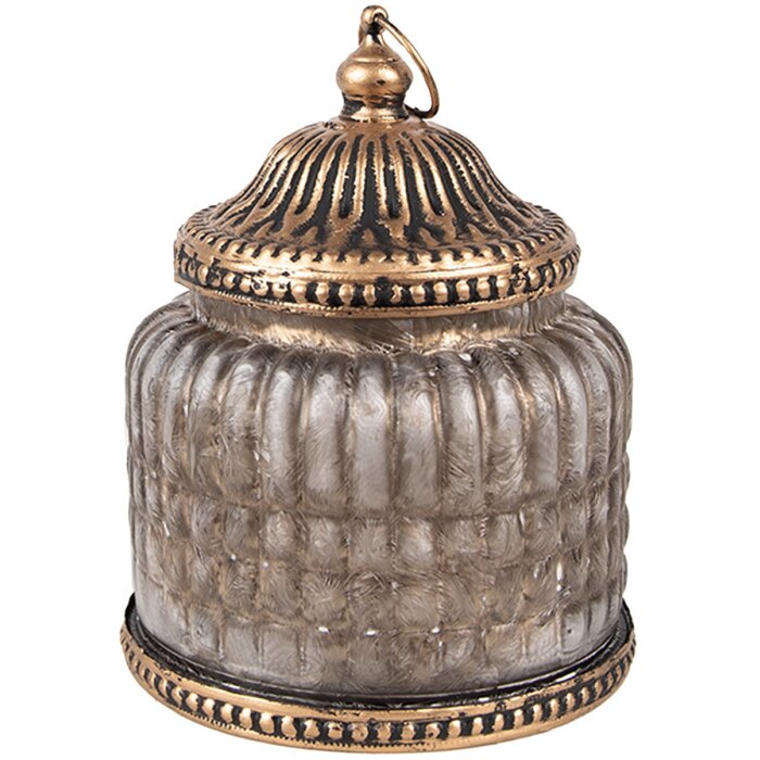 Clayre & Eef 6GL4598 Decorazione in vetro con LED Ø 10x13 cm stile vintage