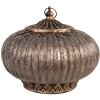 Clayre & Eef 6GL4582 Decorazione con LED Ø 17x14 cm Marrone Vetro color rame