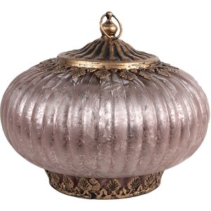 Clayre & Eef 6GL4589 Lanterna LED in vetro rosa...