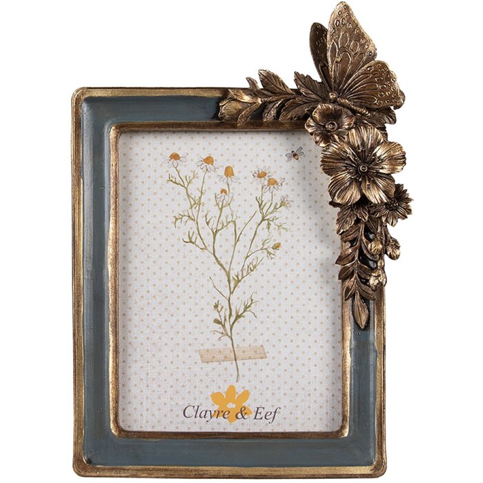Clayre & Eef 2F1124 Portafoto oro-blu 16x3x23 cm / 10x15 cm