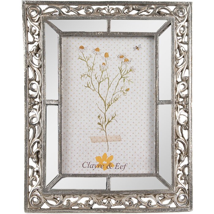 Clayre & Eef 2F1135 Cornice per foto 17x2x22 cm 10x15 cm Argento