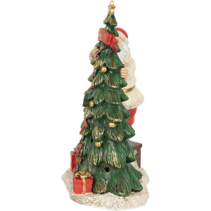 Clayre & Eef 6PR4179 Babbo Natale con albero di Natale LED 15x10x22 cm
