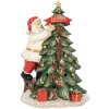 Clayre & Eef 6PR4179 Babbo Natale con albero di Natale LED 15x10x22 cm