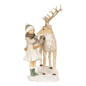 Clayre & Eef 6PR4187 Decorazione bambino con cervo 17x12x22 cm