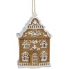 Clayre & Eef 6PR4212 Decorazione Ciondolo Casa Marrone Bianco 6x4x9 cm