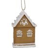Clayre & Eef 6PR4212 Decorazione Ciondolo Casa Marrone Bianco 6x4x9 cm