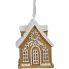 Clayre & Eef 6PR4213 Decorazione Ciondolo Casa Marrone Bianco 6x4x7 cm