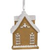 Clayre & Eef 6PR4213 Decorazione Ciondolo Casa Marrone Bianco 6x4x7 cm