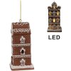 Clayre & Eef 6PR4360 Decorazione ciondolo casa di pan di zenzero con LED 6x6x12 cm