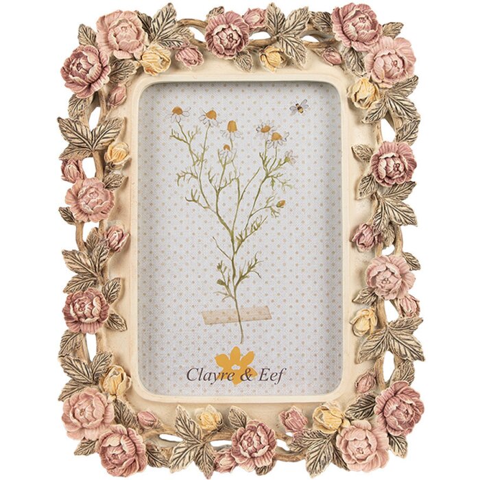 Clayre & Eef 2F1134 Portafoto motivo floreale 17x2x21 cm 10x15 cm