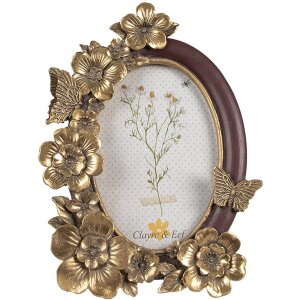 Clayre & Eef 2F1136 Portafoto 16x3x22 cm 10x15 cm Oro...