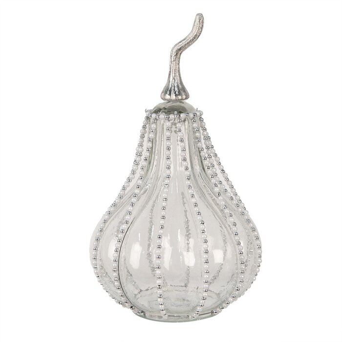 Clayre & Eef 6GL4545 Decorazione Zucca Ø 17x30 cm Argento trasparente