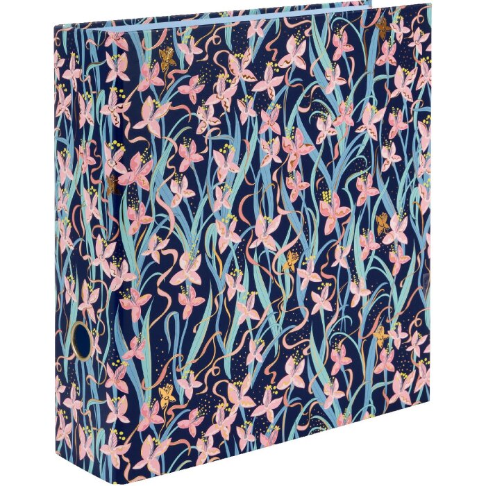 Cartella a leva Goldbuch Garden Chic Blue 28x32 cm con rilievo oro
