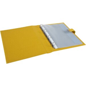 Cartella portadocumenti Goldbuch Bella Vista senape 27x34 cm lino 5 tasche