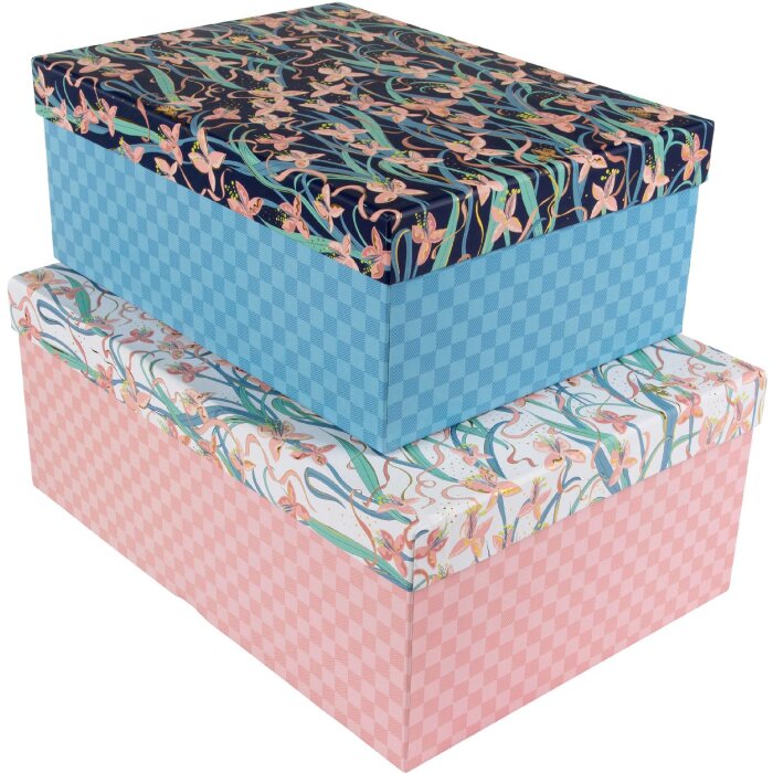 Set di scatole di cartone Goldbuch XL Garden Chic set di 2 goffrature dorate 22x30 cm 25x35 cm