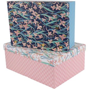 Set di scatole di cartone Goldbuch XL Garden Chic set di 2 goffrature dorate 22x30 cm 25x35 cm