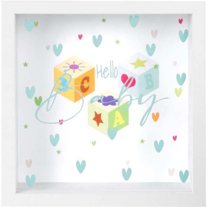 Goldbuch Wish Filler Salvadanaio Hello Baby 18x18 cm MDF da appendere