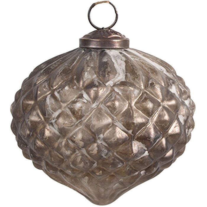 Clayre & Eef 6GL4535XS Bomboniere per albero di Natale Ø 8x8 cm in vetro argento